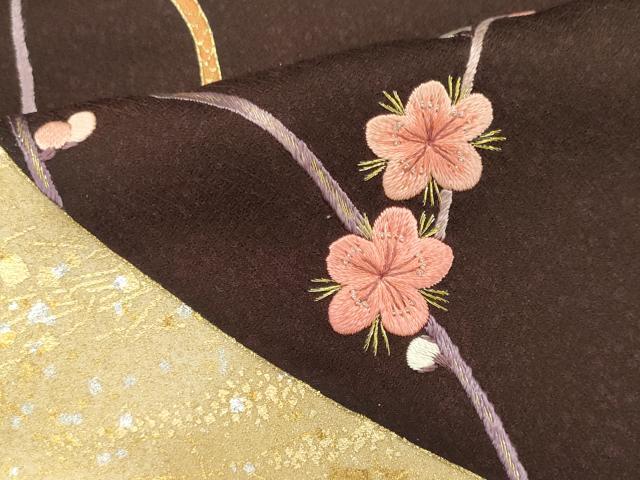 平和屋着物■中国三大刺繍 相良刺繍 色留袖 絵巻枝梅文 金銀彩 正絹 逸品 CABH0849ou
