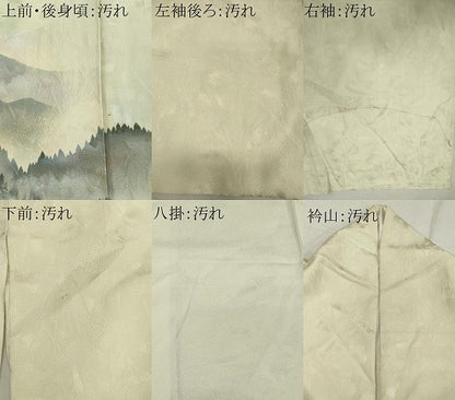 平和屋着物■訪問着　手描き　風景文　暈し染め　正絹　逸品　CABH08632ou