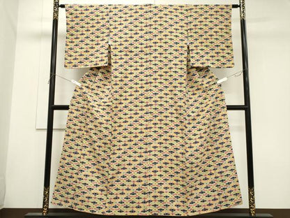 平和屋着物■上質な小紋　型染め　蝶尽くし　正絹　逸品　CABH0867ou