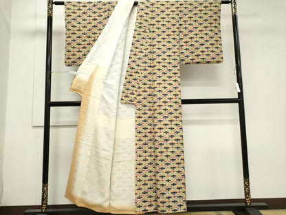 平和屋着物■上質な小紋　型染め　蝶尽くし　正絹　逸品　CABH0867ou