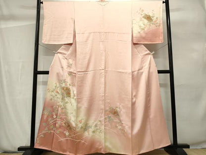 平和屋着物■中国三大刺繍　スワトウ刺繍　訪問着　扇面草花文　暈し染め　金彩　正絹　逸品　CABH0873ou