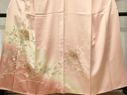 平和屋着物■中国三大刺繍　スワトウ刺繍　訪問着　扇面草花文　暈し染め　金彩　正絹　逸品　CABH0873ou