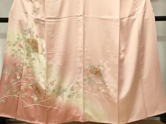 平和屋着物■中国三大刺繍　スワトウ刺繍　訪問着　扇面草花文　暈し染め　金彩　正絹　逸品　CABH0873ou