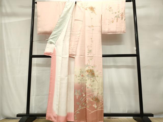 平和屋着物■中国三大刺繍　スワトウ刺繍　訪問着　扇面草花文　暈し染め　金彩　正絹　逸品　CABH0873ou