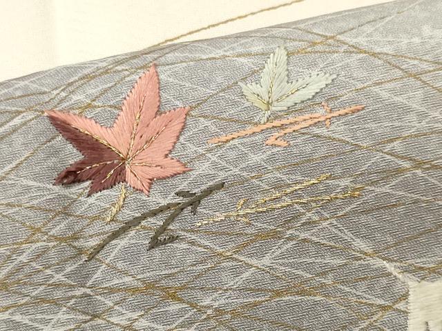 平和屋着物■訪問着　刺繍　吹き寄せ文　金彩　正絹　逸品　CABH0880ou