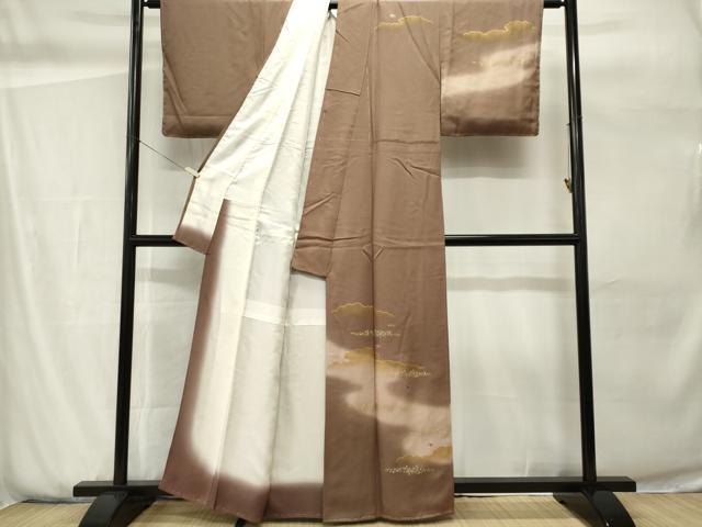 平和屋着物■訪問着　駒刺繍　雲取り霞文　暈し染め　金彩　正絹　逸品　CABH0883ou