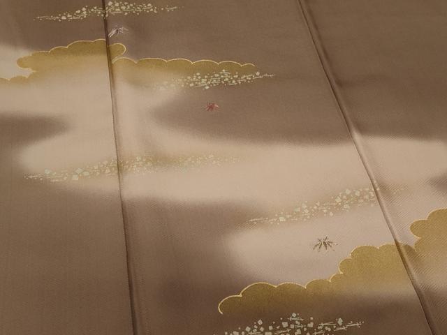 平和屋着物■訪問着　駒刺繍　雲取り霞文　暈し染め　金彩　正絹　逸品　CABH0883ou