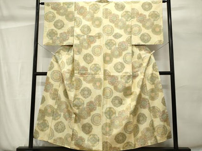 平和屋着物■上質な紬　正倉院花文　正絹　逸品　CABH0885ou