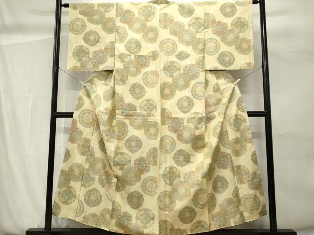 平和屋着物■上質な紬　正倉院花文　正絹　逸品　CABH0885ou