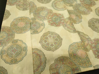 平和屋着物■上質な紬　正倉院花文　正絹　逸品　CABH0885ou