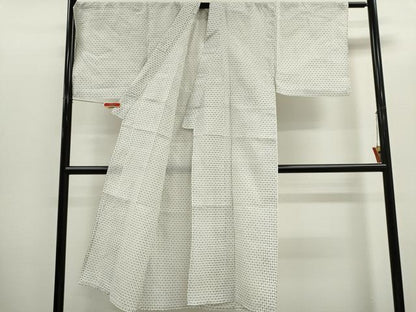 平和屋着物＊夏物　男性　小紋・浴衣兼用　霞文　正絹　逸品　CABH0905ou