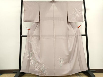 平和屋着物＊夏物　訪問着　絽　草花文　暈し染め　正絹　逸品　CABH0909ou