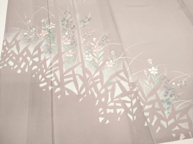 平和屋着物＊夏物　訪問着　絽　草花文　暈し染め　正絹　逸品　CABH0909ou