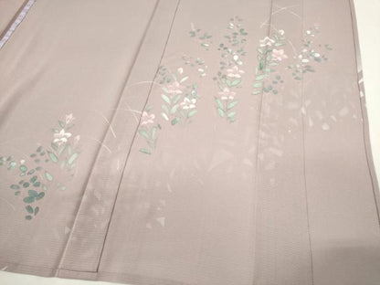 平和屋着物＊夏物　訪問着　絽　草花文　暈し染め　正絹　逸品　CABH0909ou