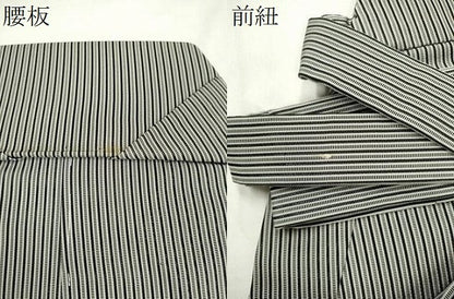 平和屋着物＊夏物　男性　行灯袴　縦絽　縞　正絹　逸品　CABH0910ou