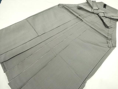 平和屋着物＊夏物　男性　行灯袴　縦絽　縞　正絹　逸品　CABH0910ou