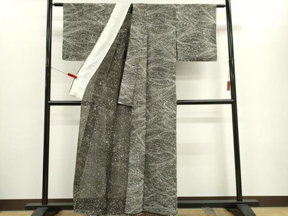 平和屋着物＊夏物　小紋　絽　霞文　正絹　逸品　CABH0913ou