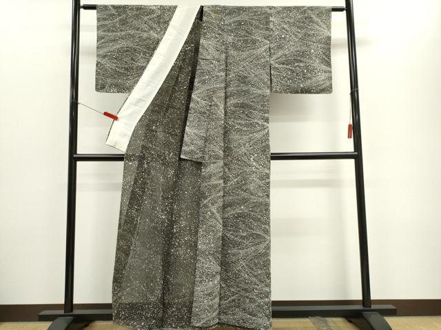 平和屋着物＊夏物　小紋　絽　霞文　正絹　逸品　CABH0913ou
