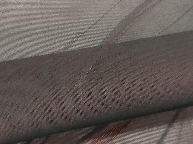 平和屋着物＊夏物　小紋　紗　流水文　黒地　正絹　逸品　CABH0915ou