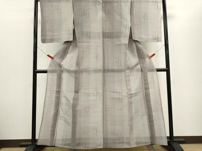平和屋着物＊夏物　紗紬　幾何学文　やまと誂製　正絹　逸品　CABH0919ou