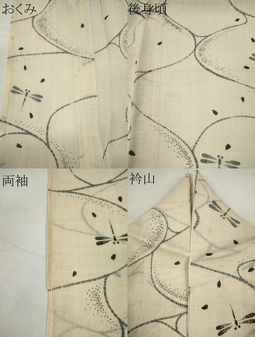 平和屋着物＊夏物　紗紬　とんぼ　正絹　逸品　CABH0920ou