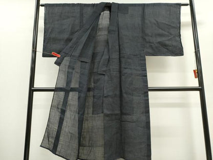 平和屋着物＊夏物　男性　上布　亀甲柄　麻　逸品　CABH0923ou