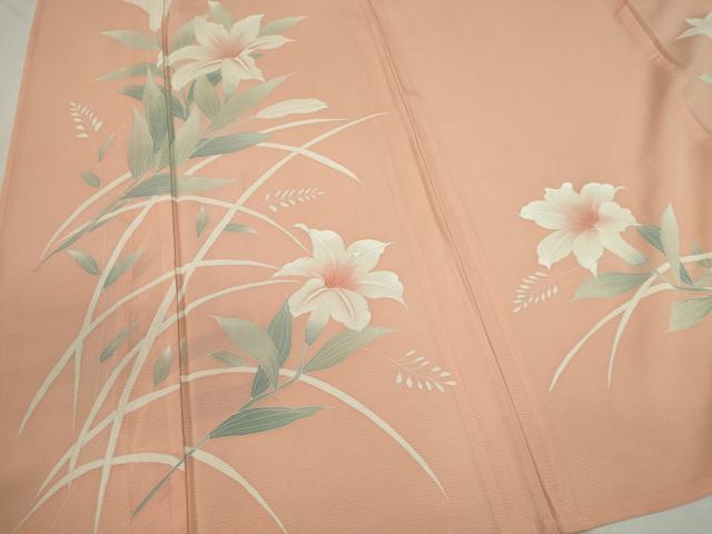 平和屋着物＊夏物　訪問着　絽　友禅　草花文　正絹　逸品　CABH0930ou