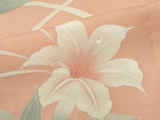 平和屋着物＊夏物　訪問着　絽　友禅　草花文　正絹　逸品　CABH0930ou