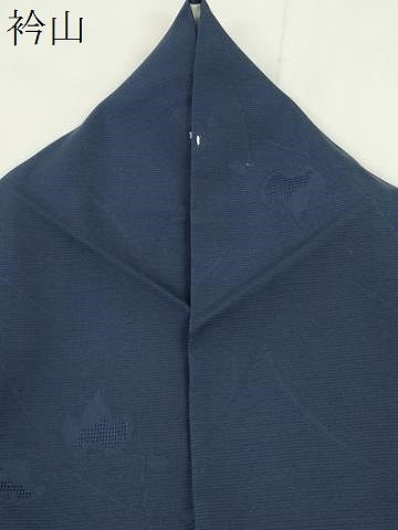 平和屋着物＊夏物　色無地　絽　舞葉文紗　紺青色　正絹　逸品　CABH0931ou