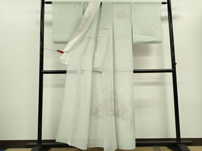 平和屋着物＊夏物　訪問着　絽　草花文　暈し染め　正絹　逸品　CABH0932ou