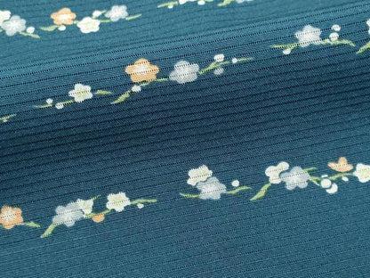 平和屋着物＊夏物　小紋　絽　横段花文　正絹　逸品　CABH0933ou