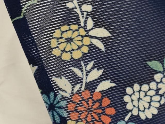 平和屋着物＊夏物　小紋　絽　草花文　正絹　逸品　CABH0943ou