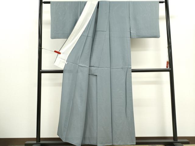 平和屋着物＊夏物　色無地　絽　桔梗鼠色　正絹　逸品　CABH0953ou