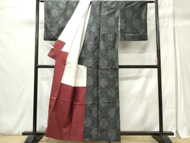 平和屋着物■本場大島紬　蜀江花文　正絹　逸品　CABH0959ou