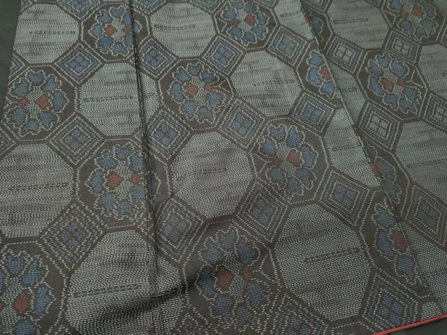 平和屋着物■本場大島紬　蜀江花文　正絹　逸品　CABH0959ou