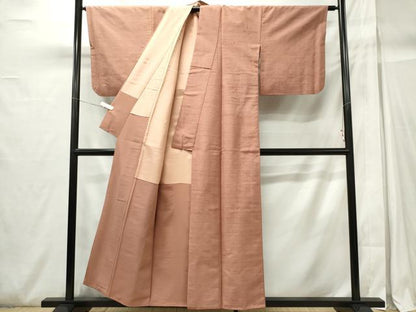 平和屋着物■上質な色無地　紬地　遠州茶色　正絹　逸品　CABH0978ou