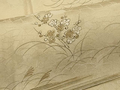 平和屋着物■上質な小紋　手描き　草花文　暈し染め　正絹　逸品　CABH1080ou