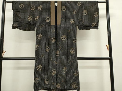 平和屋着物■男性　長襦袢　袷　抽象文　正絹　逸品　CABH1081ou