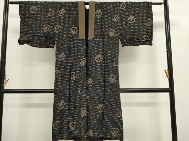 平和屋着物■男性　長襦袢　袷　抽象文　正絹　逸品　CABH1081ou