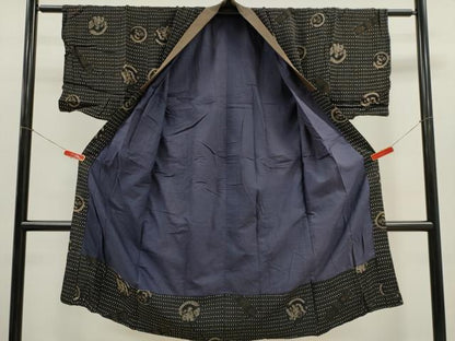 平和屋着物■男性　長襦袢　袷　抽象文　正絹　逸品　CABH1081ou