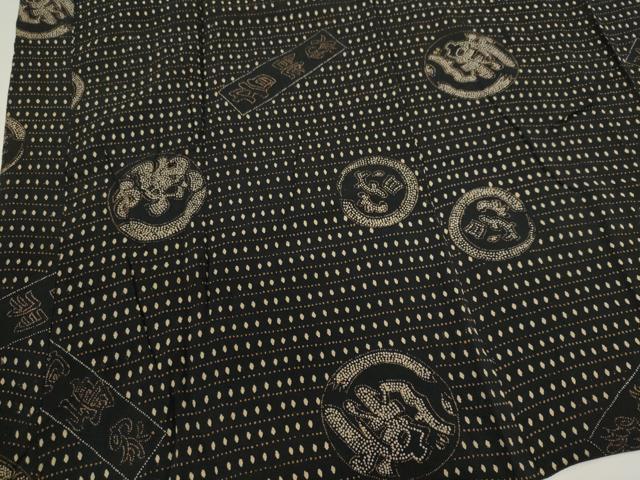 平和屋着物■男性　長襦袢　袷　抽象文　正絹　逸品　CABH1081ou