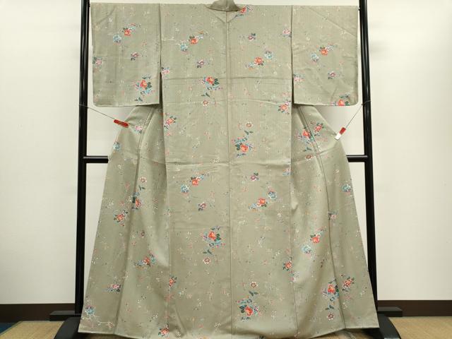 平和屋着物■上質な小紋　枝花文　正絹　逸品　CABH1086ou