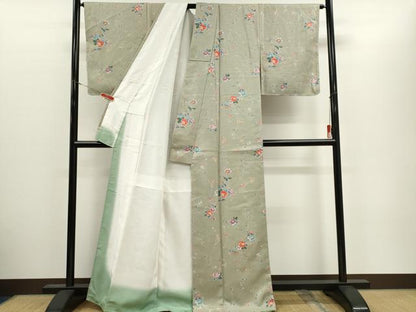 平和屋着物■上質な小紋　枝花文　正絹　逸品　CABH1086ou