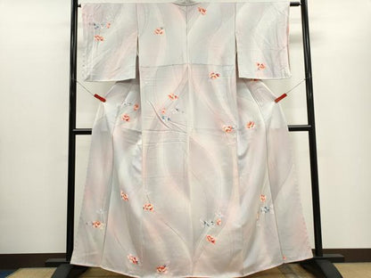 平和屋着物■上質な小紋　流線花文　暈し染め　正絹　逸品　CABH1089ou