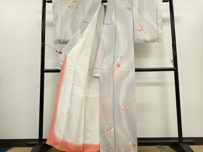平和屋着物■上質な小紋　流線花文　暈し染め　正絹　逸品　CABH1089ou