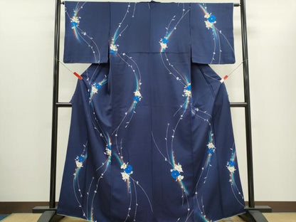 平和屋着物■上質な小紋　草花文　暈し染め　正絹　逸品　CABH1090ou