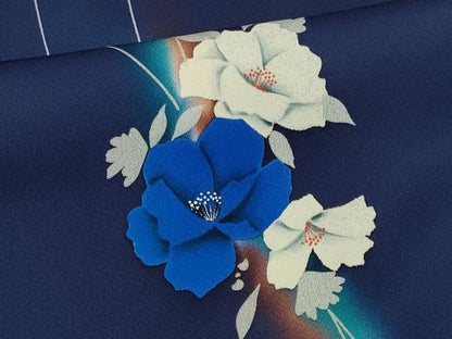平和屋着物■上質な小紋　草花文　暈し染め　正絹　逸品　CABH1090ou
