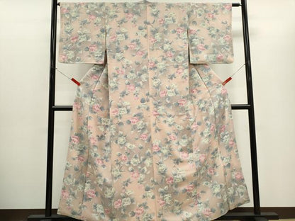 平和屋着物■上質な小紋　草花文　正絹　逸品　CABH1091ou