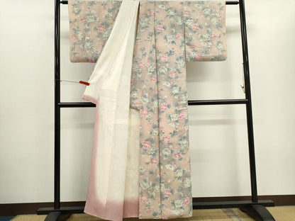 平和屋着物■上質な小紋　草花文　正絹　逸品　CABH1091ou