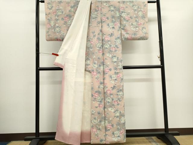 平和屋着物■上質な小紋　草花文　正絹　逸品　CABH1091ou